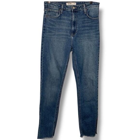 Just Black Denim Jeans Women's Size 29 Straight Leg Raw Hem Medium Wash USA - Picture 1 of 8